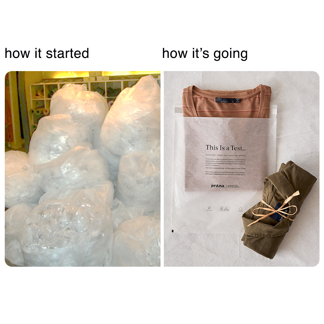 prAna's tweet photo. How it started in 2010 vs how it's going now. π #ReshapePackaging #responsiblepackaging #plasticfreedelivery https://t.co/tt7AfNCzdH