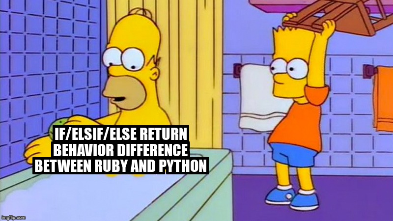overflow_meme's tweet image. if/elsif/else return behavior difference between Ruby and Python stackoverflow.com/questions/6879… #algorithm #sorting #quickselect #ruby #python