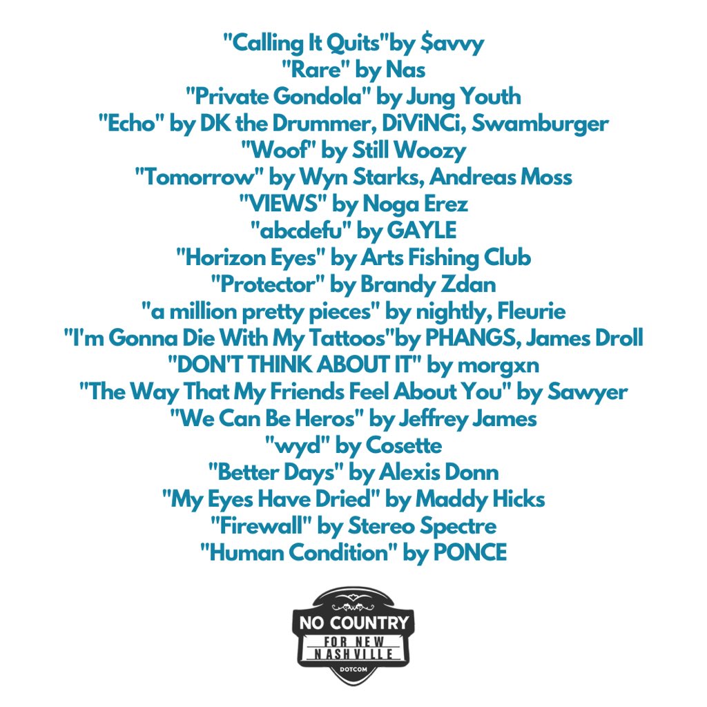 No Country For New Nashville (@nocountrynash) on Twitter photo .<a href="/champagnesavvy/">air guitar</a> leading the way on this week’s playlist! Hit play on him, <a href="/Still_Woozy/">Still Woozy</a>, <a href="/DKtheDrummer/">Darren King</a>, <a href="/ArtsFishingClub/">ArtsFishingClub</a>, <a href="/brandyzdan/">ZDAN</a>, <a href="/nogaerez/">Noga Erez</a> & more
🎧 spoti.fi/3aq79EP .<a href="/champagnesavvy/">air guitar</a> leading the way on this week’s playlist! Hit play on him, <a href="/Still_Woozy/">Still Woozy</a>, <a href="/DKtheDrummer/">Darren King</a>, <a href="/ArtsFishingClub/">ArtsFishingClub</a>, <a href="/brandyzdan/">ZDAN</a>, <a href="/nogaerez/">Noga Erez</a> & more
🎧 spoti.fi/3aq79EP