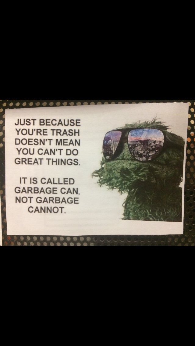 Forester_Jambon's tweet photo. @AreYouGarbage I saw this taped to a lady’s desk - I feel like it’s the essence of AYG. https://t.co/4lx72ihzwX