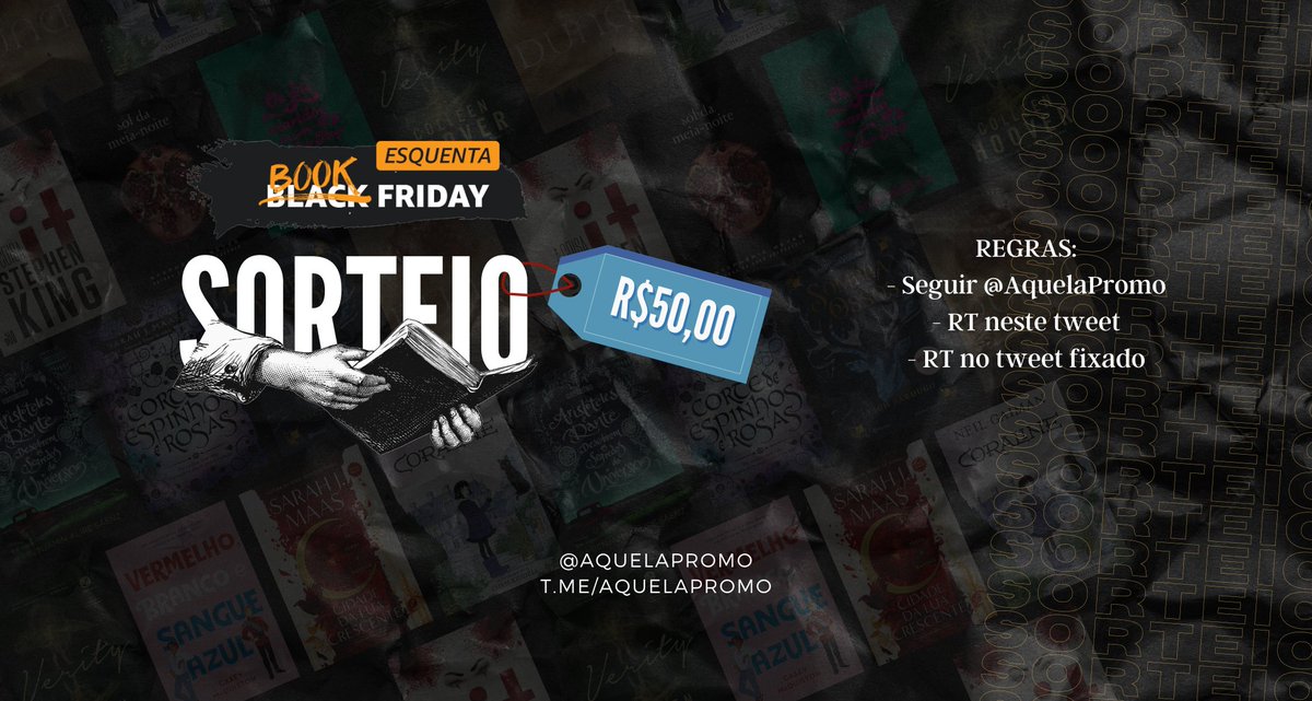 AquelaPromo's tweet photo. 🚨 SORTEIO | BOOK FRIDAY

🖤 R$50 reais em livros na Amazon

Regras:
❗ Seguir @AquelaPromo 
❗ RT neste tweet
❗ RT no fixado

🍀 Resultado: QUARTA (21h) 🎁 https://t.co/MbRJfPDgw5