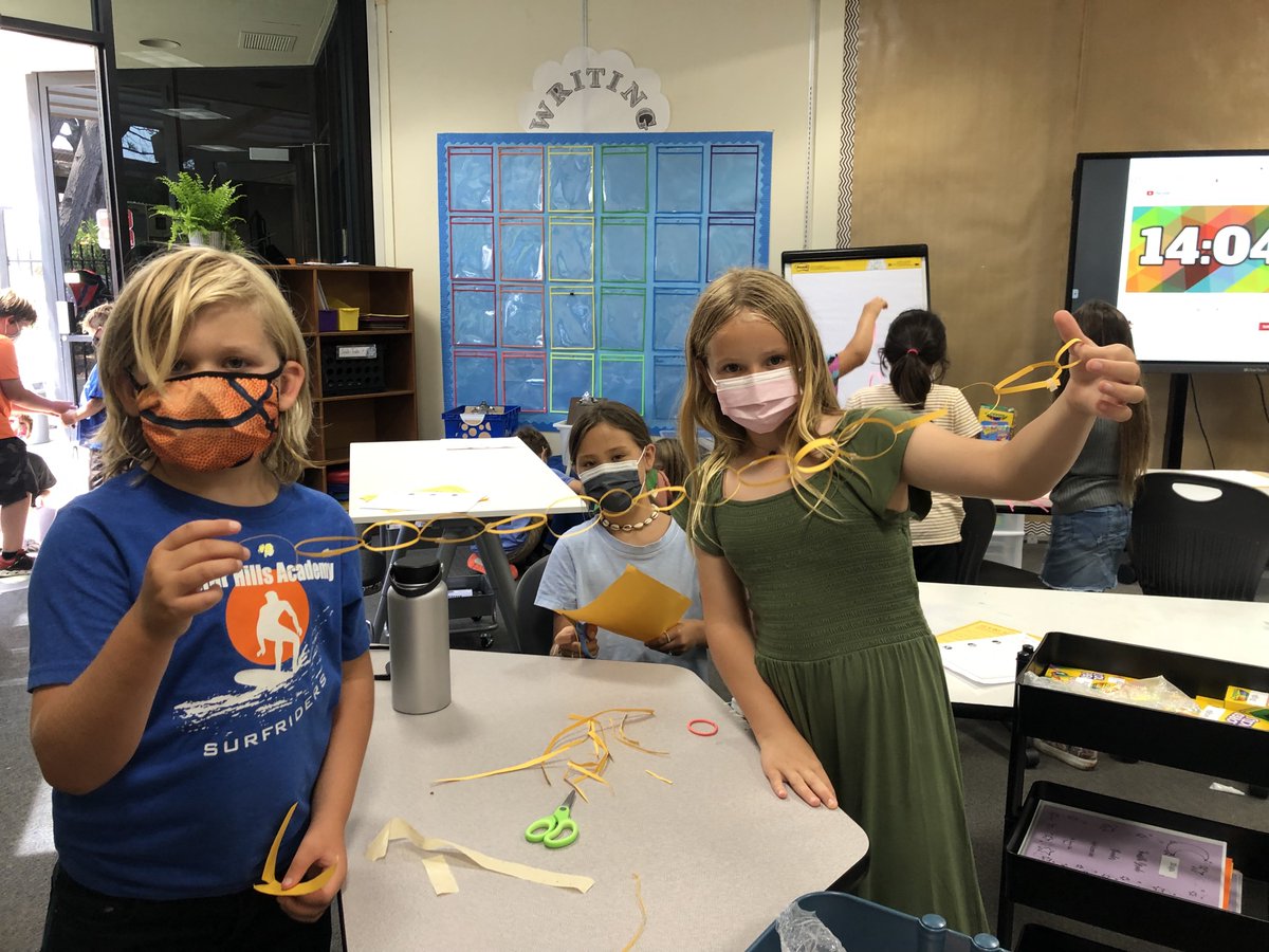 MsSingerEDU's tweet photo. LOVED meeting my wonderful, new group of 4th graders today! Was so impressed by their creativity, teamwork and problem-solving skills as they worked together to construct the longest paper chain! #successfulfirstday
#msbullis4th #delmarhillsk6 #DMUSD https://t.co/tH4Yyu9yKp