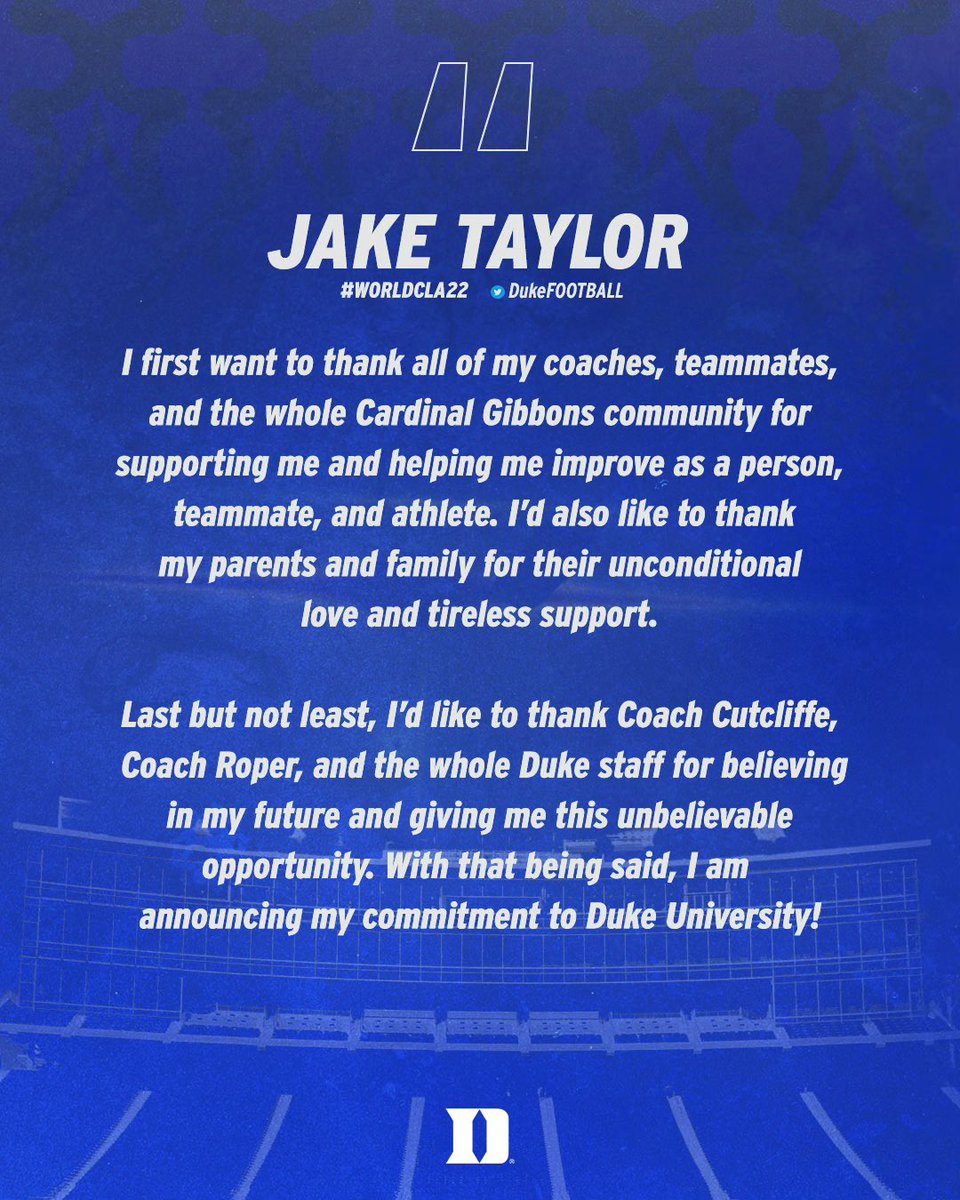 Committed!⚪️🔵 <a href="/DukeFOOTBALL/">Duke Football</a>  <a href="/DavidCutcliffe/">DAVID CUTCLIFFE</a> <a href="/CoachZRoper/">Zac Roper</a> <a href="/football_cghsnc/">Gibbons Football</a>
