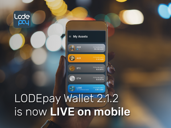 LODE_one's tweet photo. #LODEpay 2.1.2 will ensure a more seamless experience with your wallet. The update includes:

- Visual update for improved user experience
- #BTC now supported in the wallet 
- Improved settings options for members

iOS - https://t.co/QjOpHiEyvq
Android - https://t.co/8XClVvG6J0 https://t.co/oeqhwqPWpR