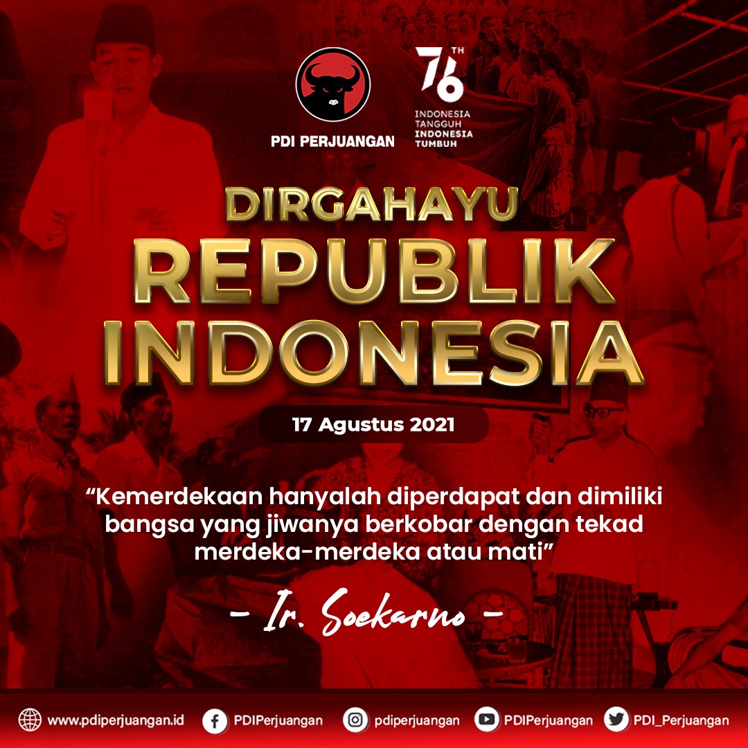 76 Tahun yang lalu, Presiden Soekarno membacakan Teks Proklamasi Kemerdekaan Indonesia. Teks Proklamasi Kemerdekaan Indonesia merupakan tonggak penting bagi Kemerdekaan Indonesia. #PDIPerjuangan #SolidBergerak