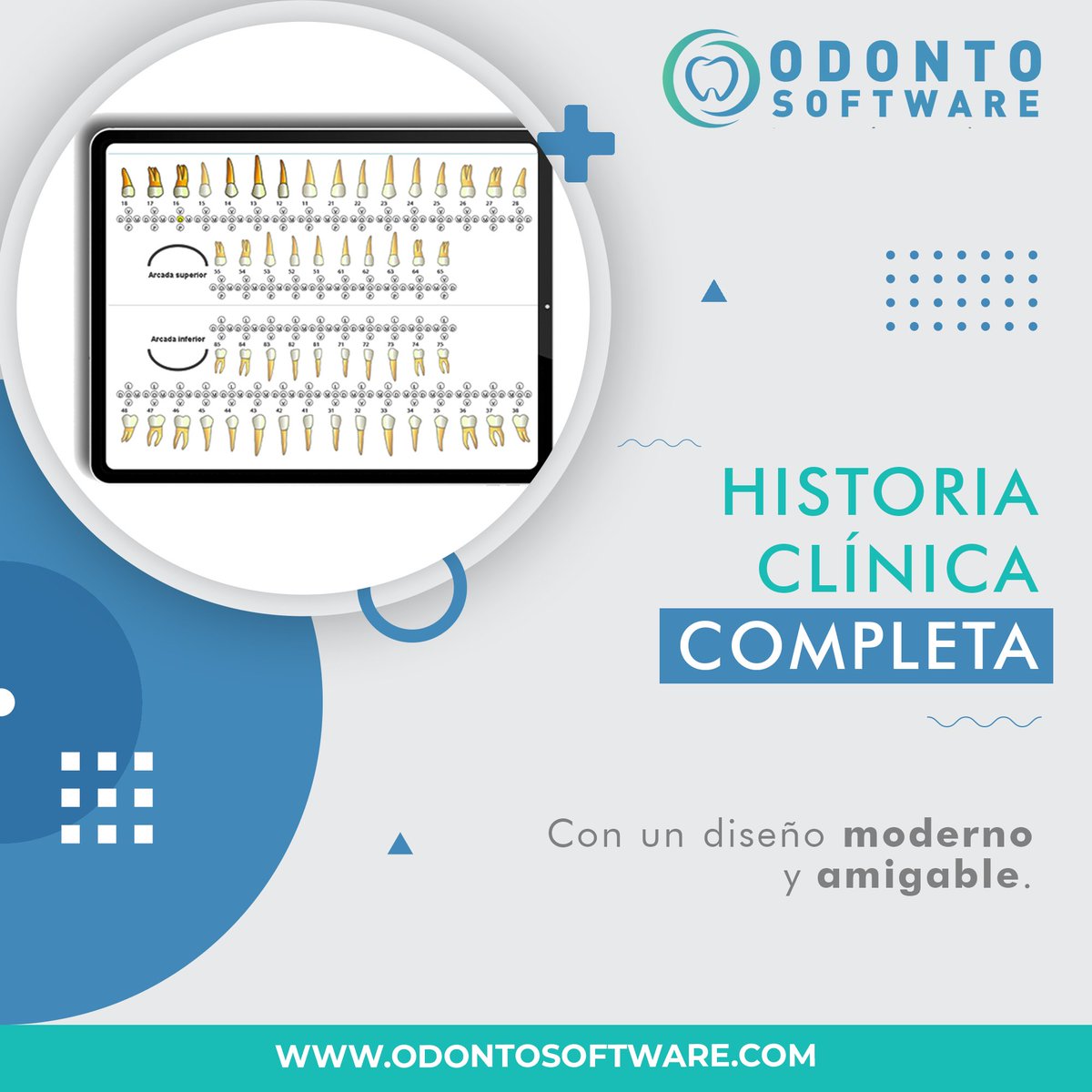 odonto_software's tweet photo. #OdontoSoftware cuenta con un #odontograma completo y moderno. Es muy fácil de utilizar, puedes personalizar tantos procedimientos y diagnósticos como necesites. Listado de CIE-10 incorporado.
Adjunta archivos y mantén organizada toda la información.
#software #dental #ecuador https://t.co/CN3d4bd4jY
