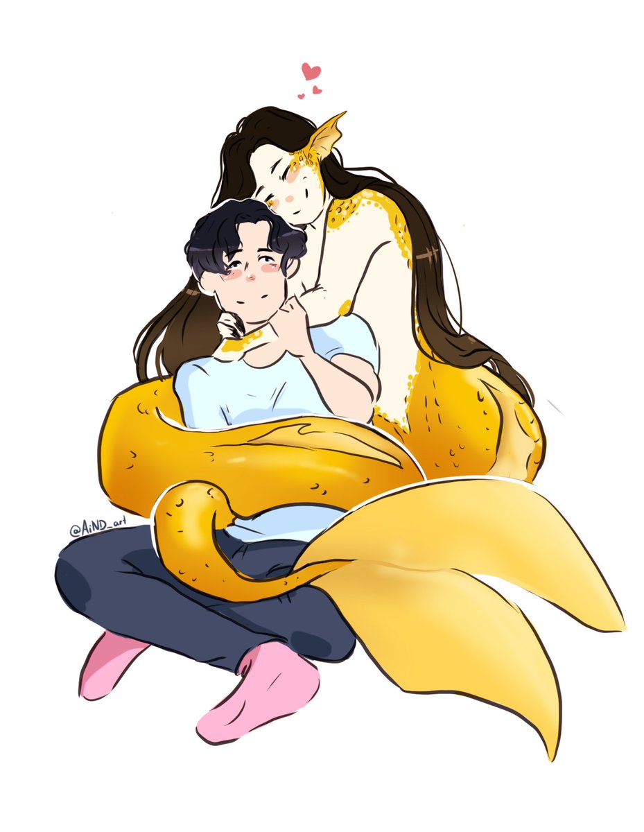 AiND_art's tweet photo. This time cute meryao hugs 💛💙 https://t.co/fNgvDT3Cpz