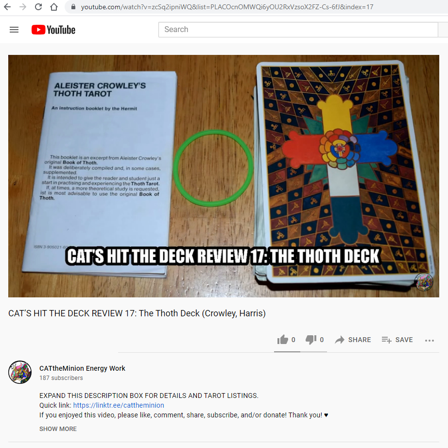 thecatcameback's tweet image. CHTDR 17: The #thothdeck
youtube.com/watch?v=zcSq2i…
#tarot #oraclecards #divination #cardreading #intuition #akashicrecords #tarotreader #tarotcommunity #cartomancy #review #deckreview #tarotdeckreview #tarotcards #flipthrough #whatsinside #aleistercrowley #ladyfriedaharris #youtube