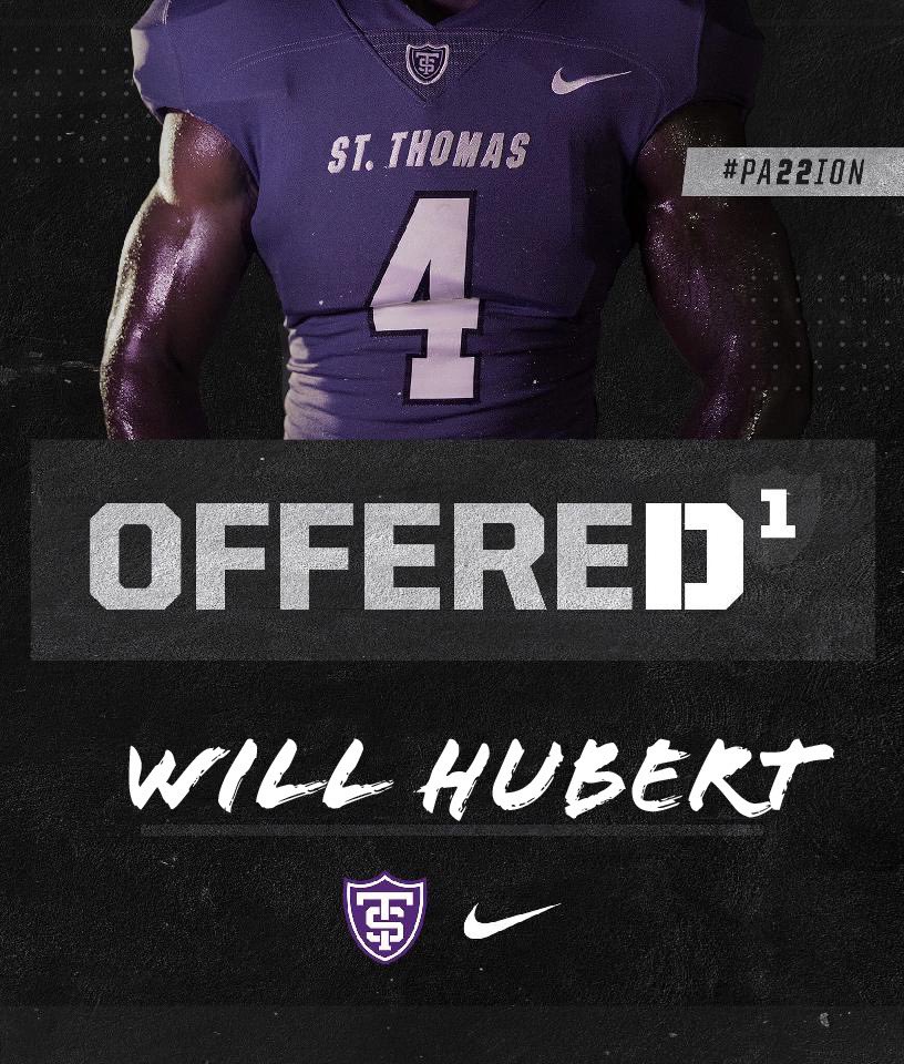 willhubert_'s tweet photo. Excited to have received an offer from the University of Saint Thomas🟣⚪️ @UST_Football @Coach_Caruso @CoachGrayvold https://t.co/UdEe600dzn
