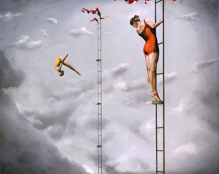 When you look down before you arrive to the top and do your high dive