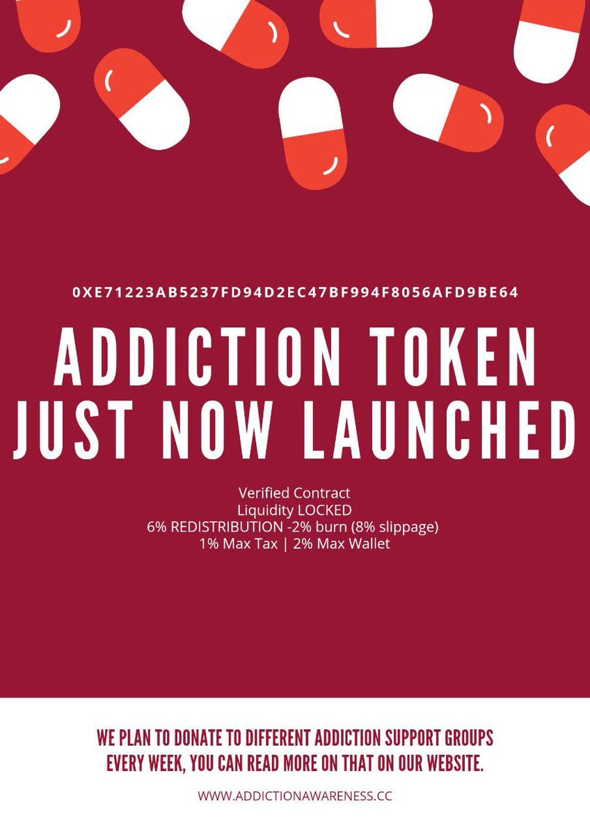 AddictionBsc's tweet photo. @Crypto_bn I just wanted to share this interesting project with everyone, we plan to spread awareness about addiction and make donations to addict support groups. If you are in altcoins or you want to help with our cause check our website - https://t.co/I7A893yOEl
#addictionawarenessbsc https://t.co/tQM3VbZ71Y