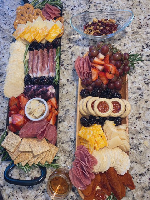 me and my boyfriend made our first charcuterie board together. 😭 it turned out so beautiful and I can&rsquo;t