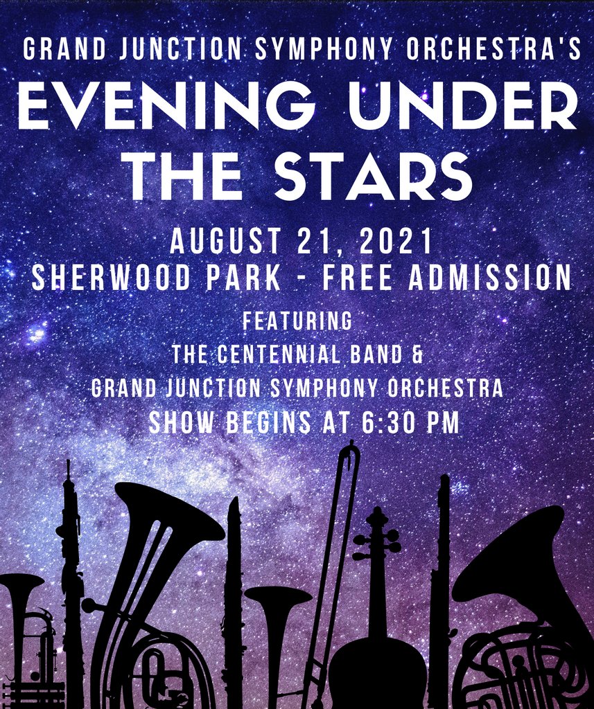 gjso's tweet photo. Join us this week for our annual Evening Under the Stars concert!
It's a FREE concert we'd love to see you there!
#GJSO https://t.co/Gkv4WX3XAd