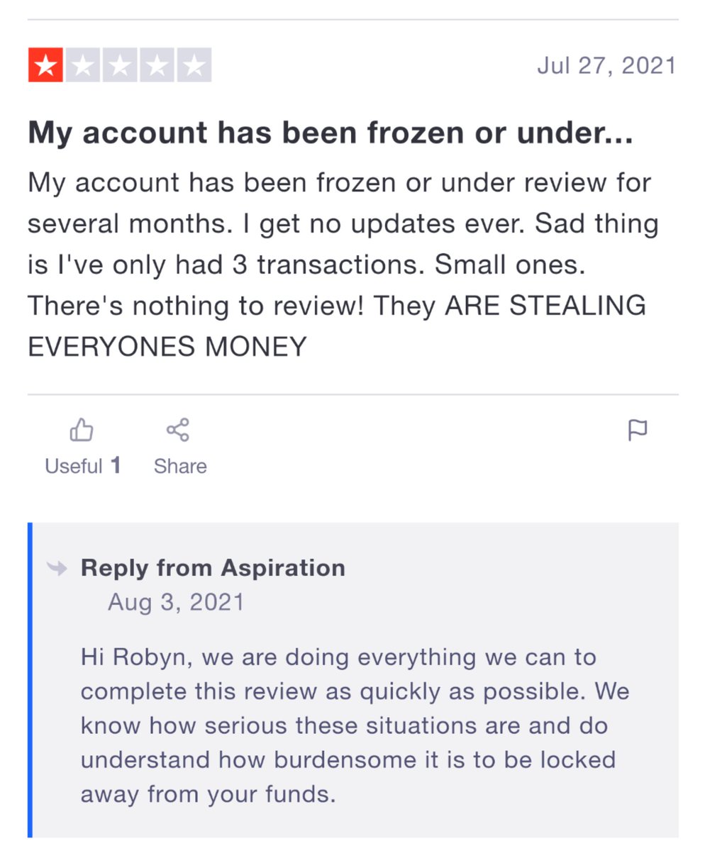 badmoodleather's tweet photo. @TheYoungTurks @cenkuygur @AnaKasparian @johniadarola @iamjohnoliver @JosephNSanberg @AndreiCherny   Apparently @Aspiration doesn't need a reason to lock your account. Notice the generic bot response from them. It is the same on every comment. #unlocktheaccounts https://t.co/TT6fW8KwOg