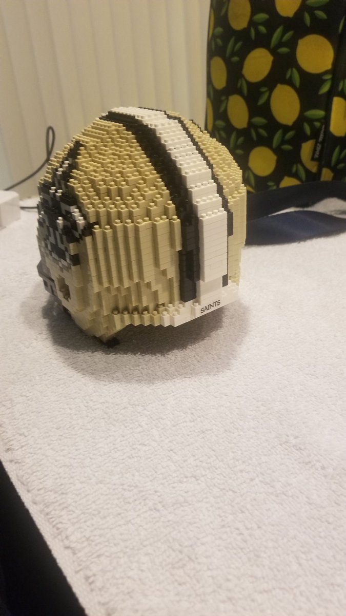 samroshins's tweet photo. When @NFL season is less then a month away, how do I celebrate you ask! Well I built a freaking helmet of course! Geaux! @Saints https://t.co/06XwTJhRPc