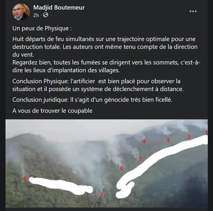 #Kabylie le Pr Boutemeur au sujet des incendies ...