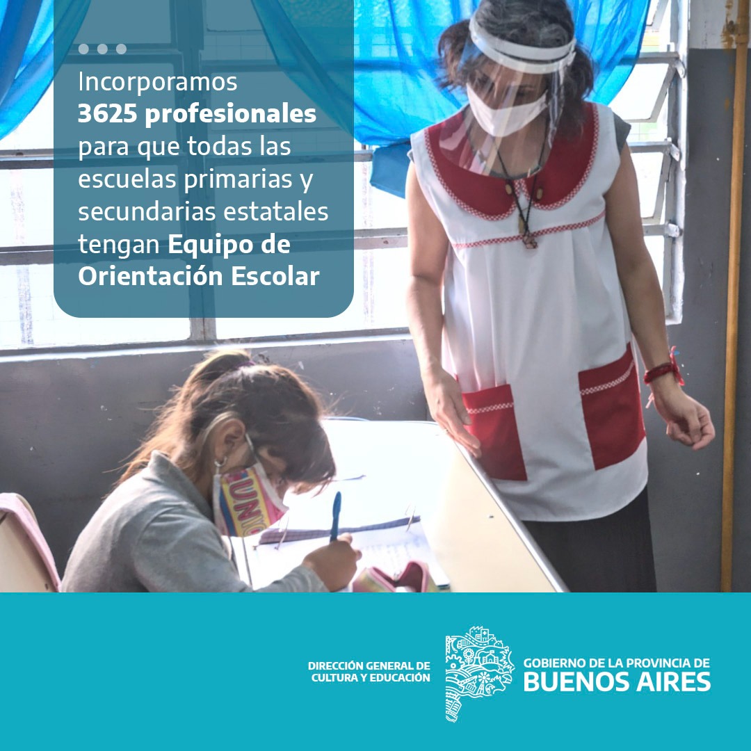BAeducacion's tweet photo. Incorporamos 3.625 cargos docentes para conformar los Equipos de Orientación Escolar en todas las escuelas primarias y secundarias de gestión estatal que posean 6 o más secciones. https://t.co/gFkC2tVCv3