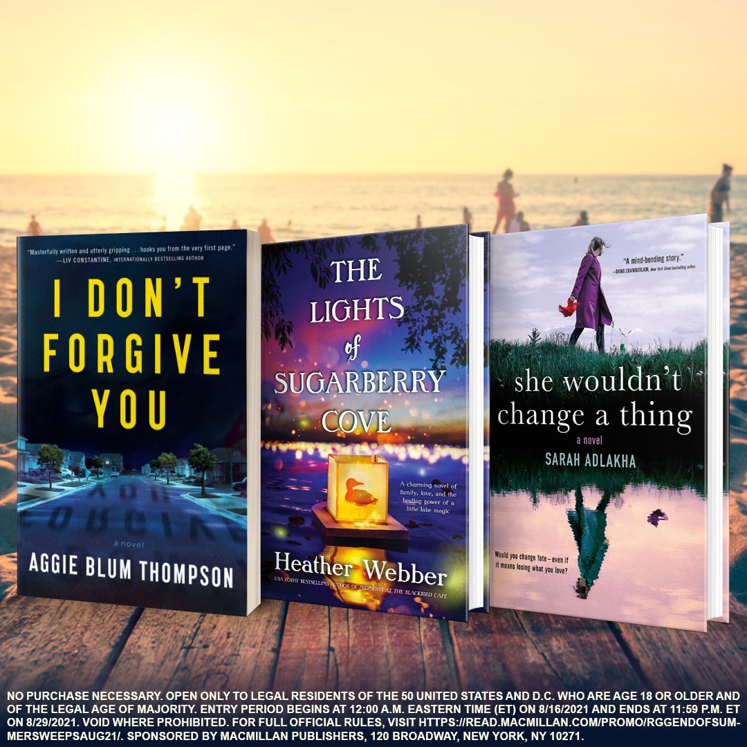 Check out our End of Summer Sweeps, featuring #IDontForgiveYou by Aggie Blum Thompson, #TheLightsOfSugarberryCove by @BooksbyHeather, & #SheWouldntChangeAThing by @SarahAdlakha. Learn more here: bit.ly/forgesummert