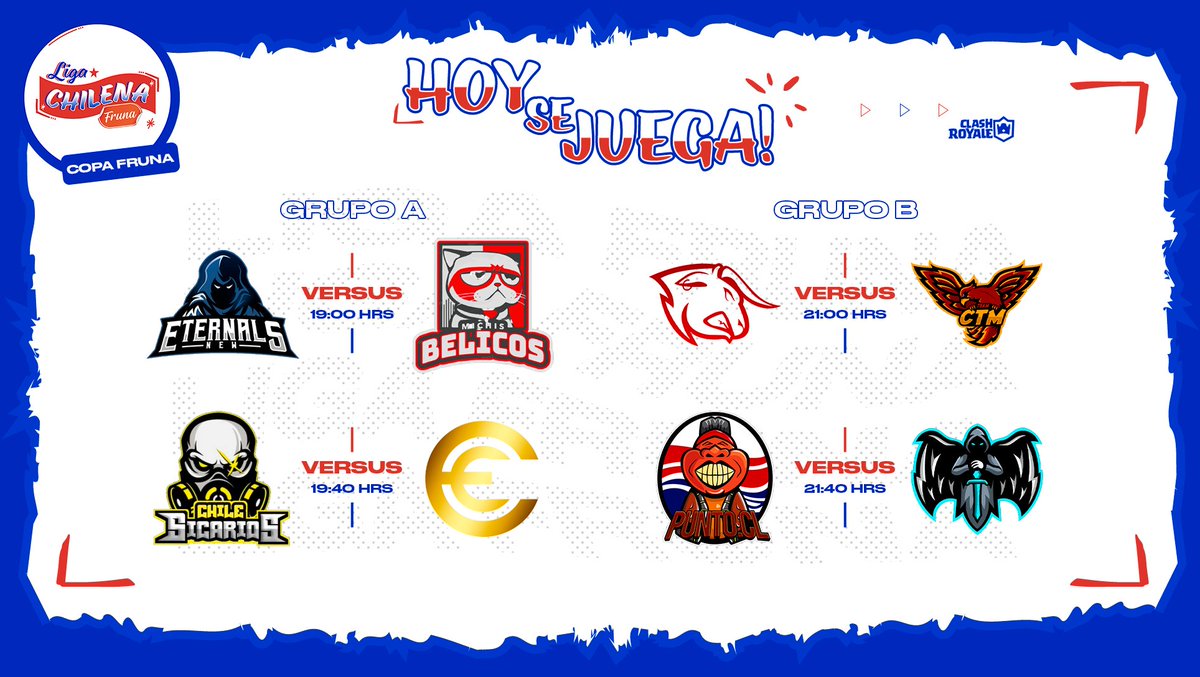 Liga Chilena Fruna (@ligafruna_cl) on Twitter photo #CopaFruna | Jornada 2 ⚔️
Inicia una nueva jornada de copa con emocionantes partidos. 🔥🔥
Te esperamos en los canales de <a href="/Recameca/">Recameca 😈</a> y <a href="/DxJoseGaming/">Mr DX Jose</a> vía <a href="/Twitch/">Twitch</a>. #CopaFruna | Jornada 2 ⚔️
Inicia una nueva jornada de copa con emocionantes partidos. 🔥🔥
Te esperamos en los canales de <a href="/Recameca/">Recameca 😈</a> y <a href="/DxJoseGaming/">Mr DX Jose</a> vía <a href="/Twitch/">Twitch</a>.