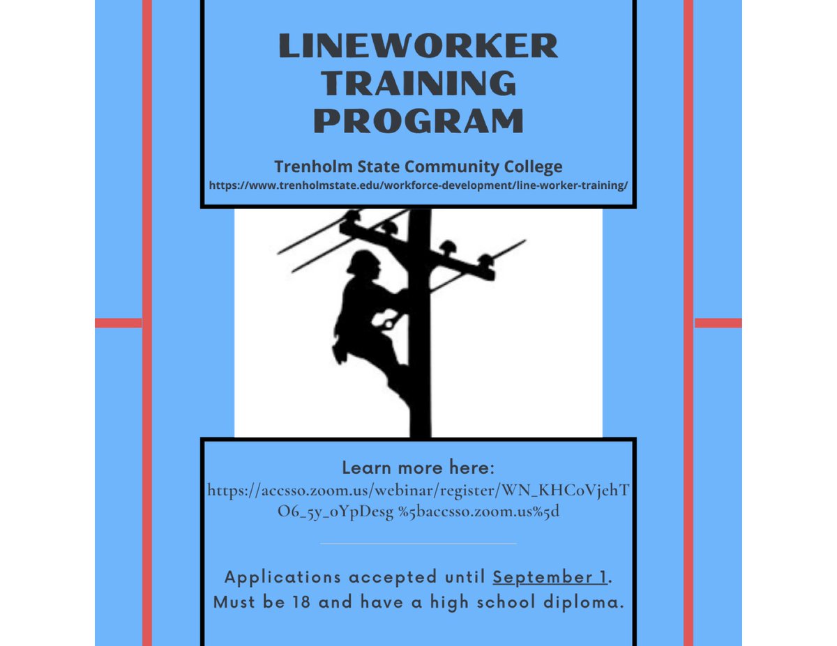 New lineworker training program opening at Trenholm State in Montgomery! Must be 18 and have a high school diploma!
@alabamapower #highdemandcareers