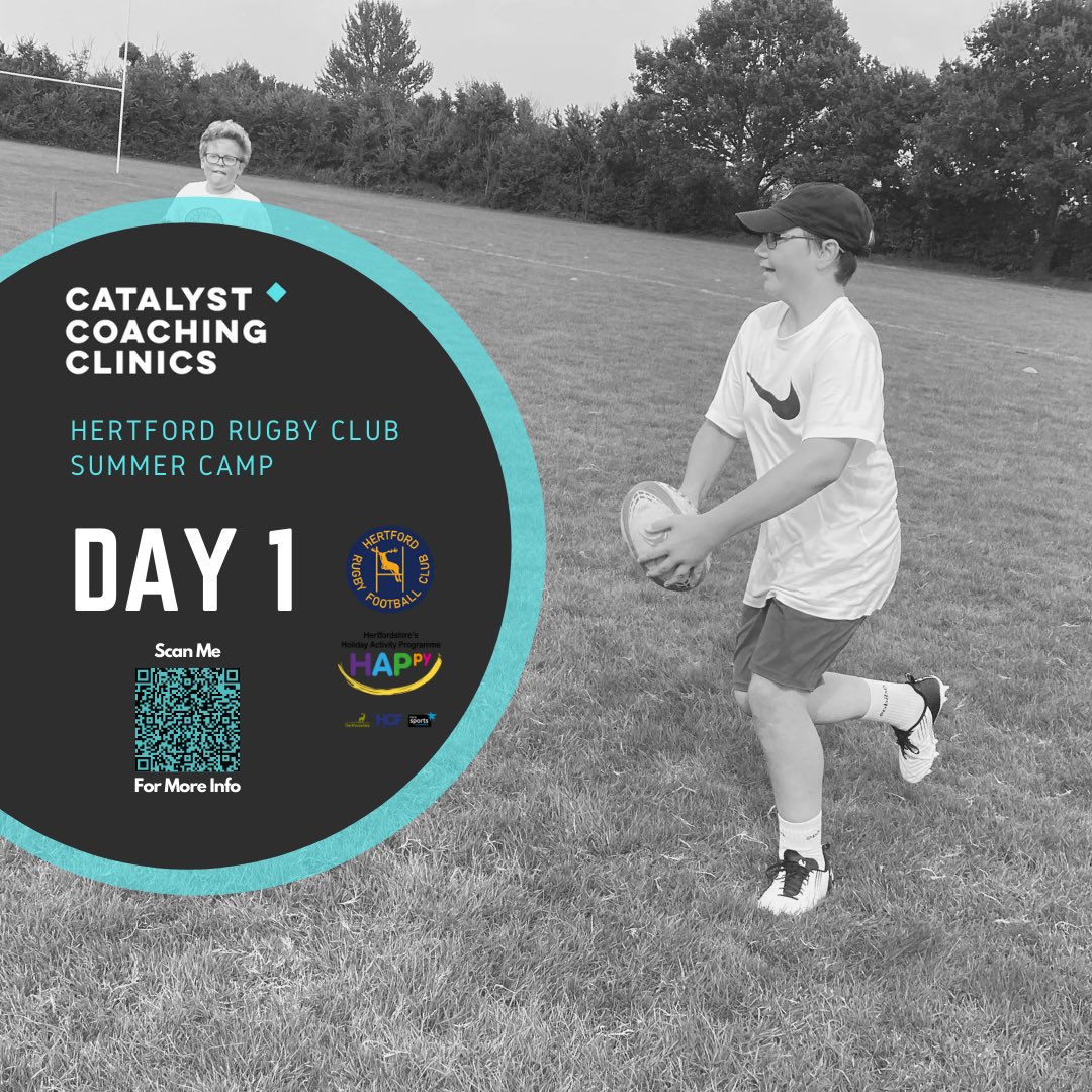 CatalystCoach_'s tweet photo. 𝗗𝗮𝘆 𝟭 at @HertfordRFC Summer Camps 

Focus of the day ‘𝘊𝘢𝘵𝘤𝘩 &amp; 𝘗𝘢𝘴𝘴’ 

Check out a few pictures and videos. 

#rugbycamps #youthsportscoach #fun #rugby #summer #happyplace https://t.co/svCZyQqbGs