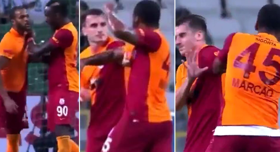 fotbollskanal's tweet photo. Bisarra scener: Galatasaray-spelare slog lagkamrat - fick rött kort.

https://t.co/Hfx91hAGUq https://t.co/0ozEZa6BEV