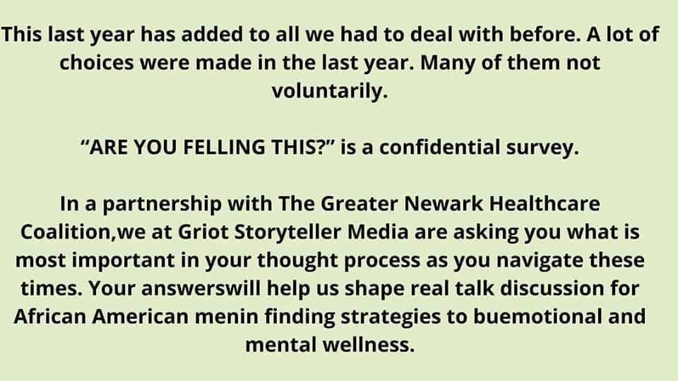 Thank you for taking the time to fill out this survey your opinion matters to us. 

"Are You Feeling This?

Can you please take a moment to answer a few survey questions? 

tinyurl.com/2zbv6w8v

 #Push2open #blackmen #jointheconversation #jointhemovement