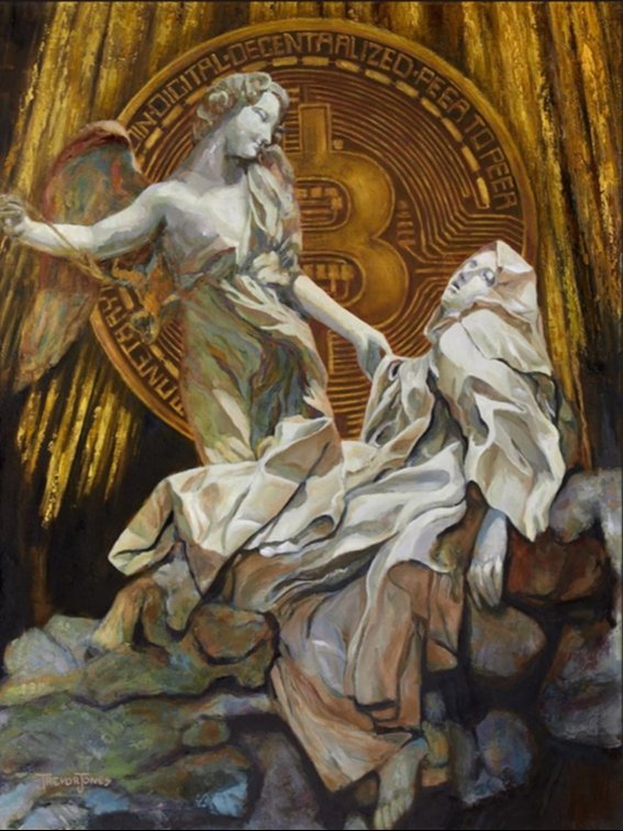 trevorjonesart's tweet photo. A #BitcoinAngel physical print giveaway. Only 65 of these signed prints in existence. To Enter:

👼 Like and Share this tweet
👼 Guess what the floor price will be of the OE Angel NFT on July 30th, the #CastleParty2022. Closest wins.

Currently $1,940. 👇

https://t.co/QAAMs5sz5w https://t.co/4GZfvEaZCr