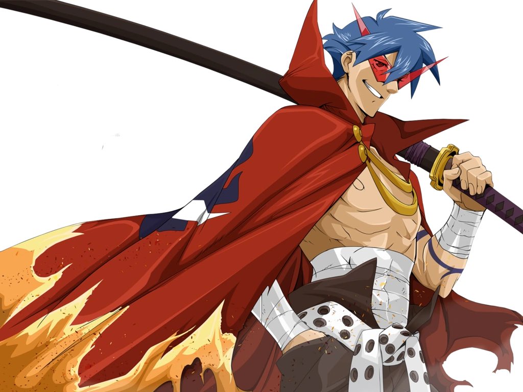 AzulOTD's tweet image. Today’s second blue character of the day is the Kamina from Tengan Toppa Gurren Lagann !