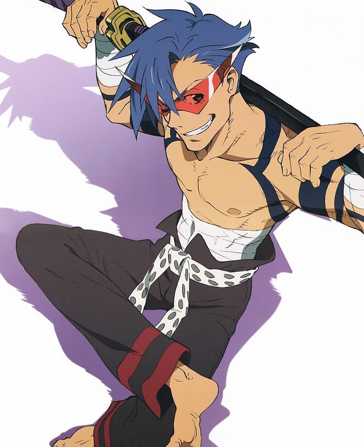 AzulOTD's tweet image. Today’s second blue character of the day is the Kamina from Tengan Toppa Gurren Lagann !
