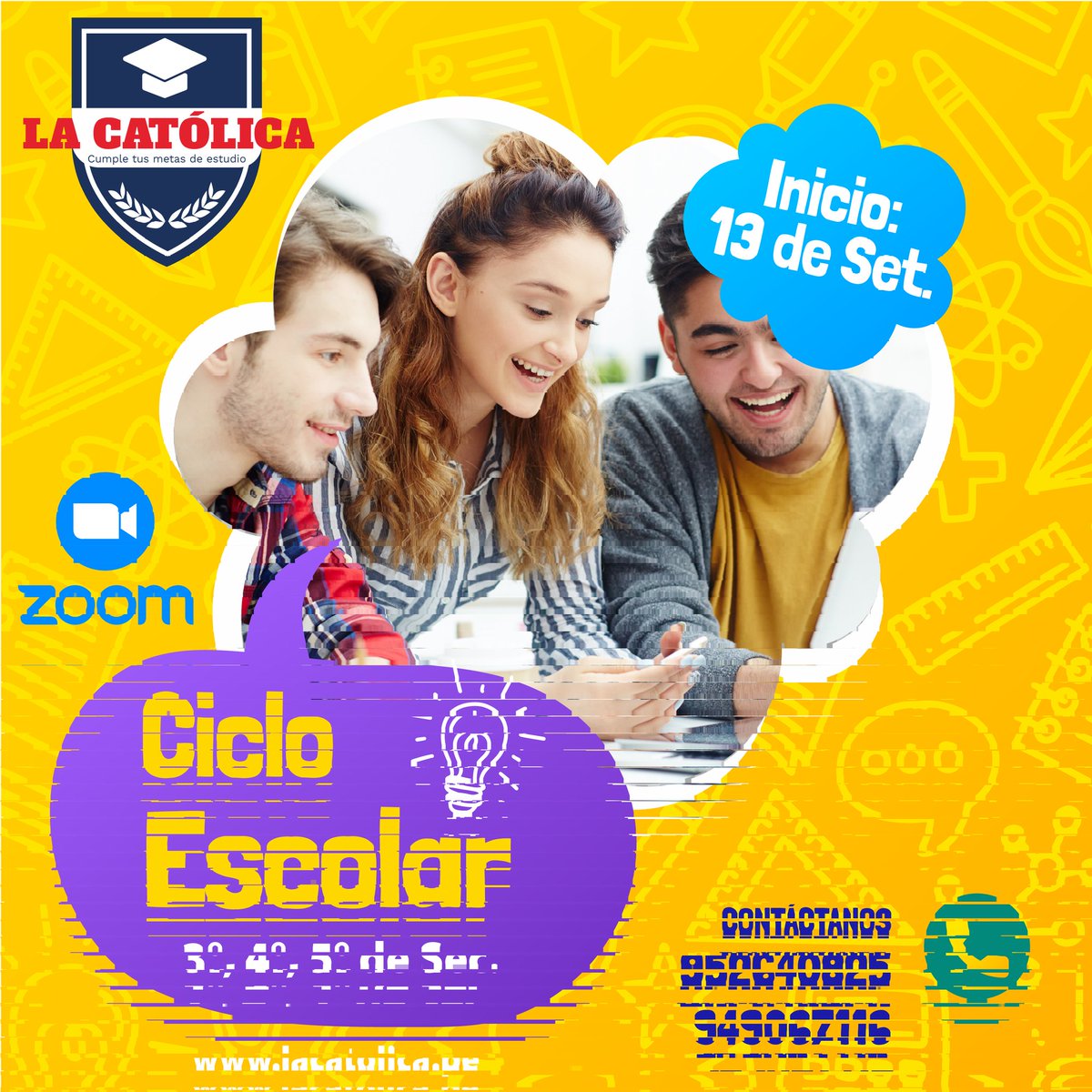 jcchilon's tweet image. Termina tu año escolar con éxito. Clases en vivo a nivel nacional por 8 semanas L M V 4pm - 6pm. Visita lacatolica.pe.  
✍ wa.me/message/ZF3BJH…