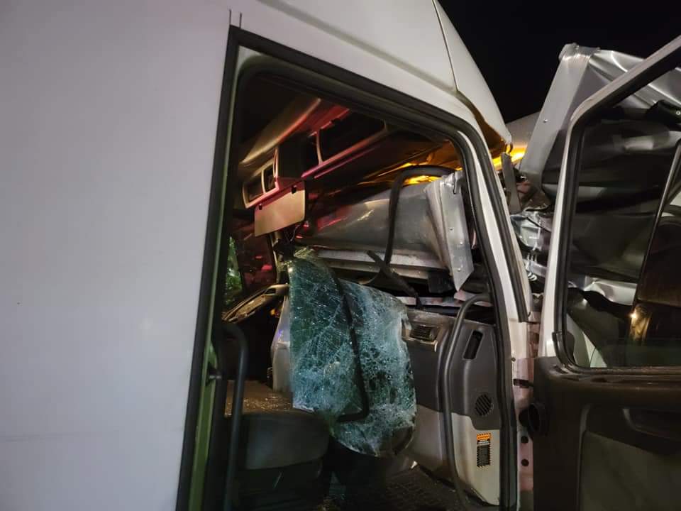 UVFDstation72's tweet photo. DELAYED: Last night shortly after 10:30pm, we were dispatched to #I84 WB in the construction zone on scene with a tractor trailer versus a truck towing a trailer. Thankfully there was no serious injuries. Please use caution when traveling in construction zones!! https://t.co/RIcj29ChhH