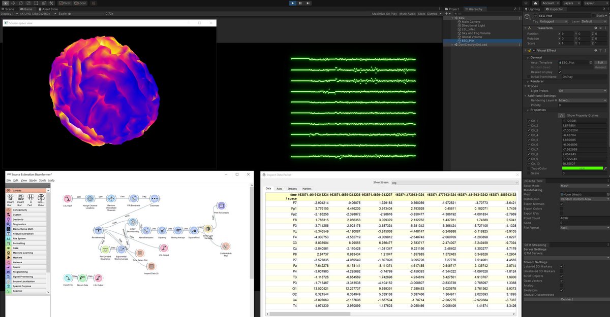 Been meaning to figure this out for a while, but finally got Unity talking to Neuropype! Lots of interesting possibilities....VR neurofeedback maybe?