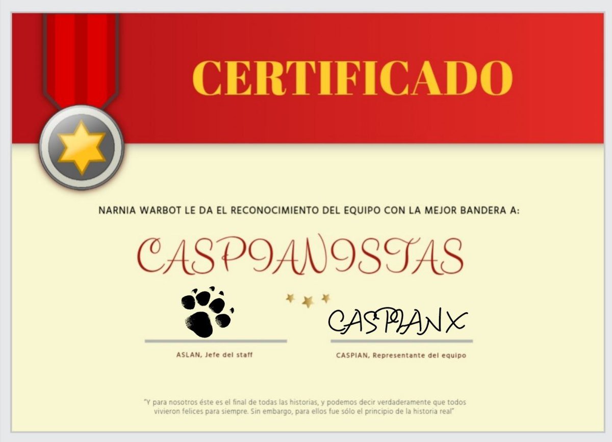 NARNIAWB's tweet photo. 🌞 FELICIDADES @CaspianTeam_ 🌞 https://t.co/V2vk5vlxOf