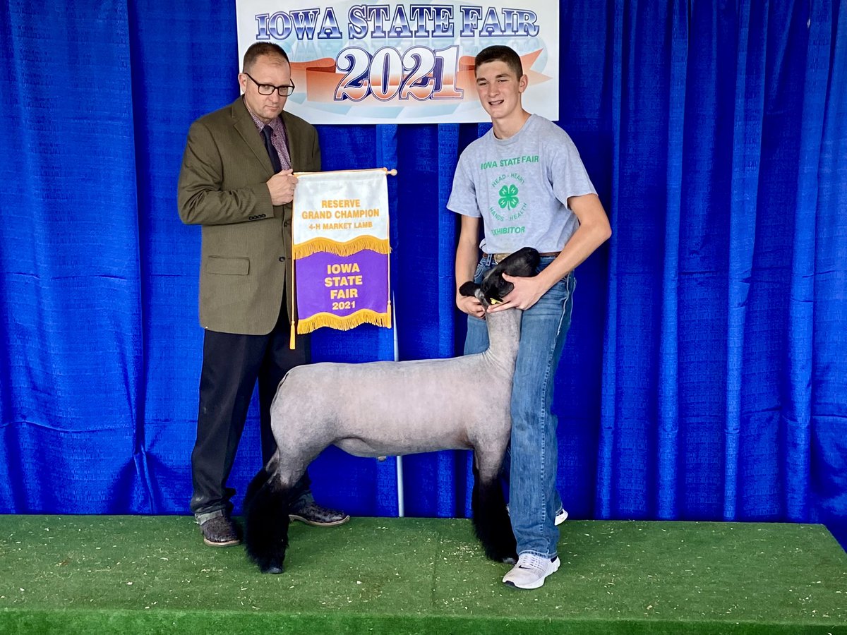 IAWinnersCircle's tweet photo. Congratulations to Sam Schmillen of Marcus for exhibiting the Grand and Reserve Grand Champion 4-H Market Lamb. Sam is headed to the Sale of Champions where family and friends can donate to the sale at https://t.co/KqCl2mF0G0
#ISF21 #SaleOfChampions https://t.co/JlBhOuvZj0