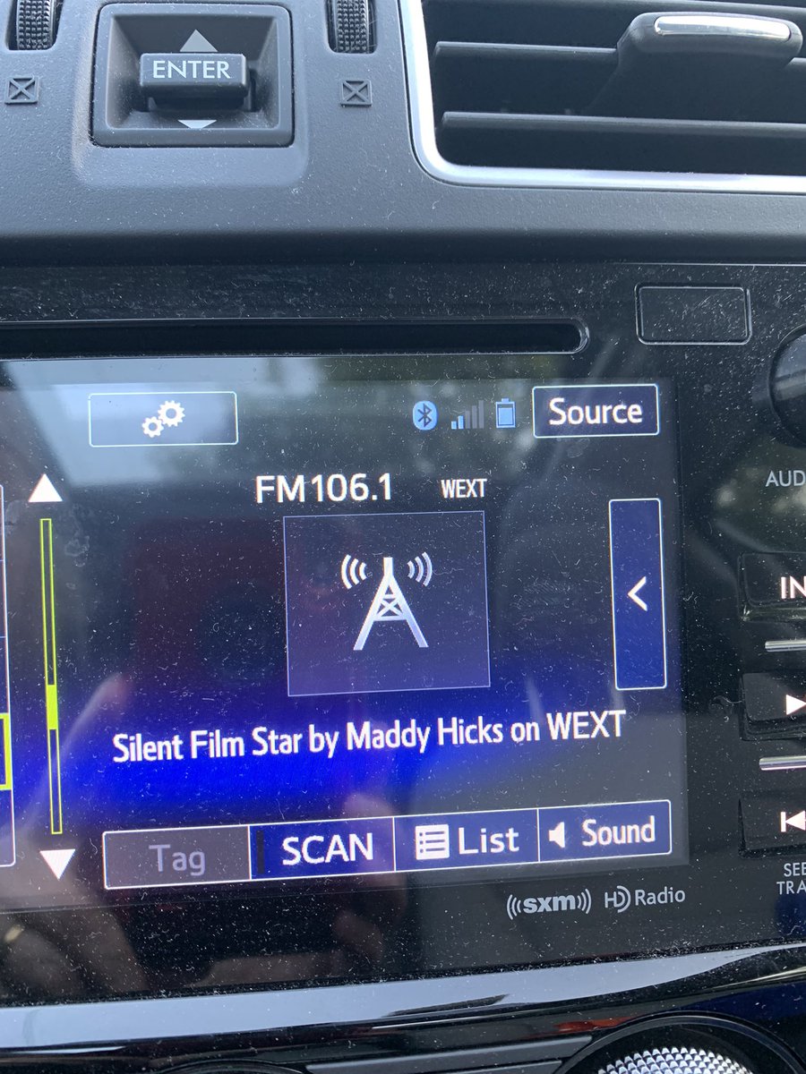 One of the best surprises… when my daughter’s music comes on the radio. 📻🎶Thank you <a href="/WEXTRadio/">WEXT Radio</a> <a href="/WEXTChris/">Chris “Got Mask?” Wienk</a>! New song Silent Film Star from her latest EP Daylight. linktr.ee/maddyhicks13