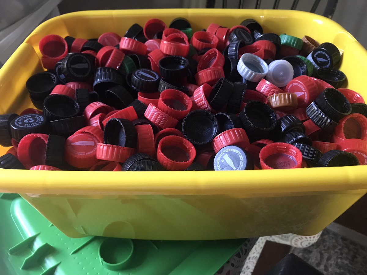 OlgaBarnes's tweet photo. You ask your fam to save some lids. And they oblige. Ready for some #CountingCollections @OLM_UCSD?   #iteachmath @mollysweeney40 https://t.co/Q5Tdkk28nn
