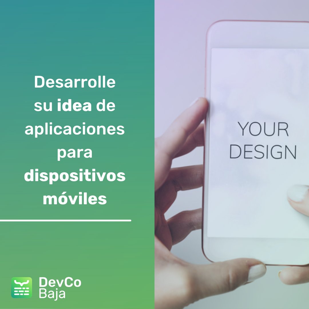 En Devco Baja, desarrollamos y creamos tus aplicaciones para dispositivos móviles 😉 ideal para:
✨posicionar tu negocio en la red
✨Destacar entre la competencia
✨conseguir nuevos clientes

¿Qué esperas para empezar a avanzar? 😎
📞 Para mayor información: 612 868 5899