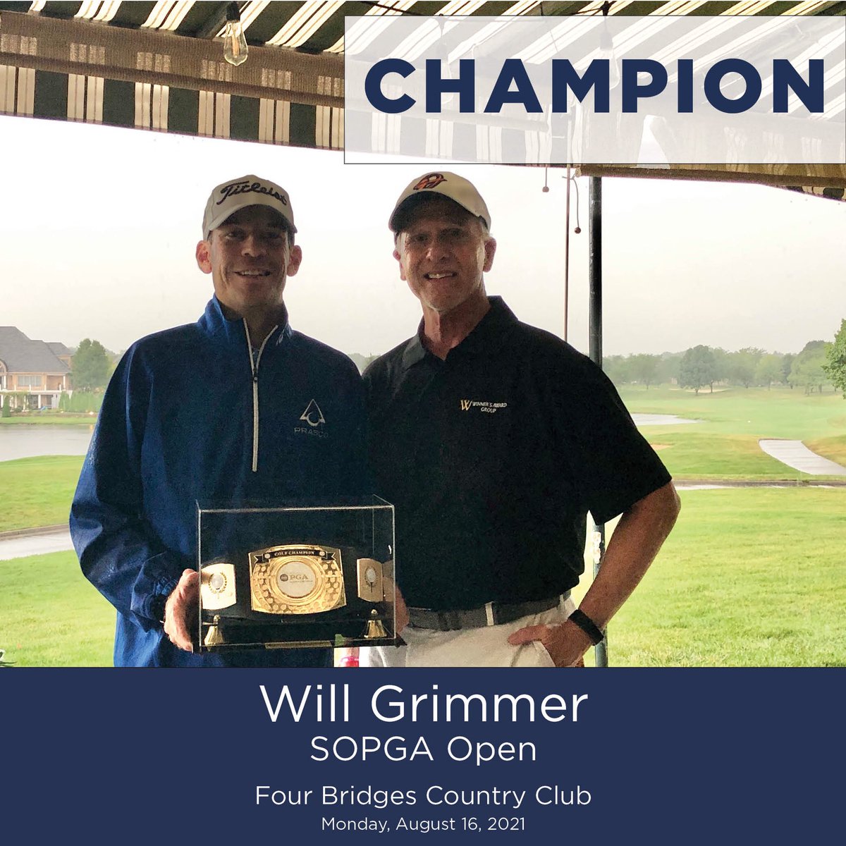 SouthernOhioPGA's tweet photo. Will Grimmer finishes -10 at @fourbridgescc to take home the 2021 SOPGA Open @WinnersAward Championship Belt! 

Congratulations @grimmer12_will! https://t.co/A0buJRyd31