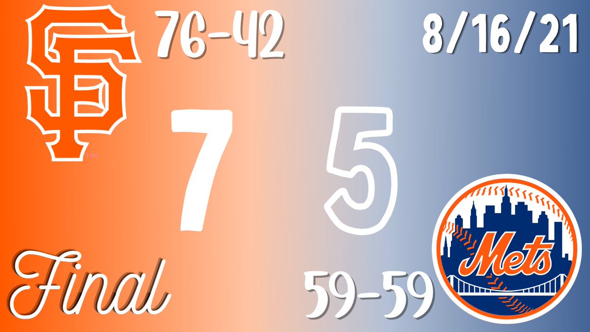 MetsPregame's tweet photo. @Mets drop their 4th straight as they drop game 1 of the series to the @SFGiants, and for the first time in a while the Mets drop their record to .500 https://t.co/mFZYfs6v2N