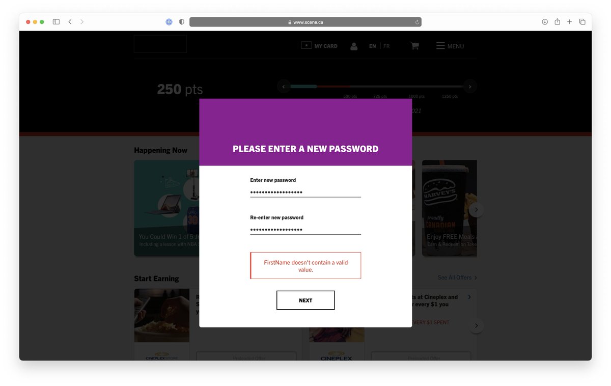 scott_weber's tweet photo. @SCENECard Your forced password reset page is very broken, and it's preventing me from using my account. https://t.co/uGZcdJlBMW
