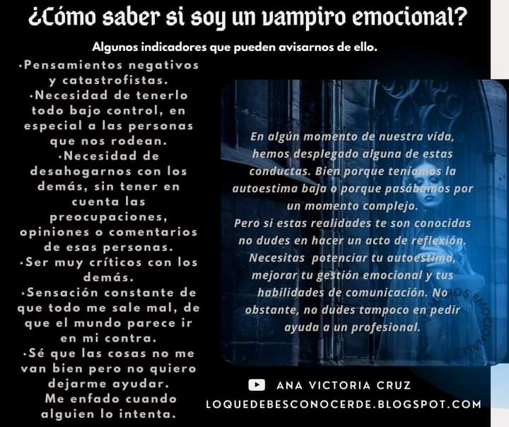 anyvcruz's tweet photo. El tema de este día es "Vampiros emocionales o energéticos"

Buenas vibras.  ✨

Si quieres conocer mas del tema también puedes visitar el siguiente link: https://t.co/Eie2hQOO1B

#Prevención #VampirosEmocionales #SaludMental #ContenidoEducativo #AnaVictoriaCruz https://t.co/49MmYLOIBM