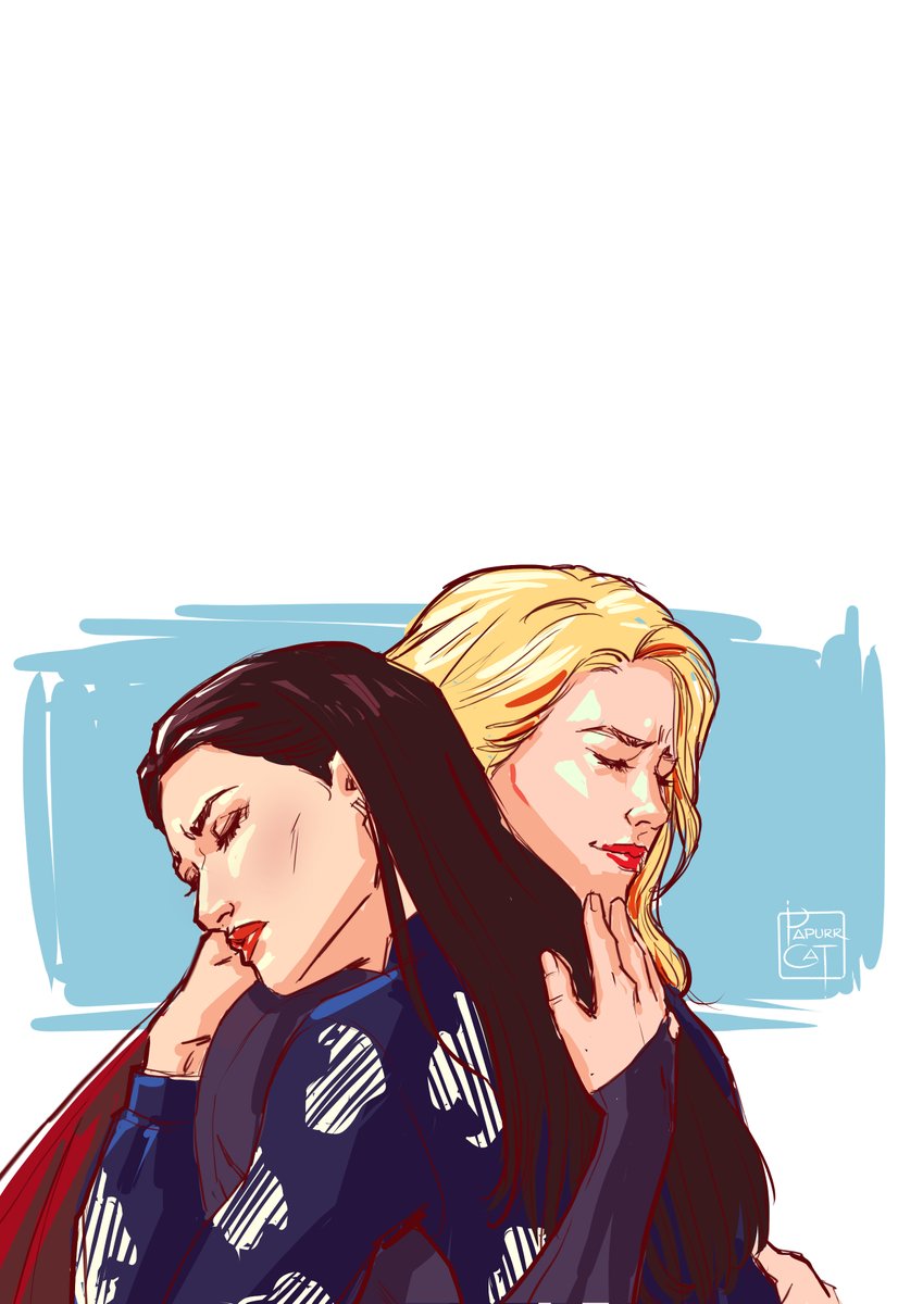 Crazy lil thing called hug. #Supercorp #warmup #Doodling