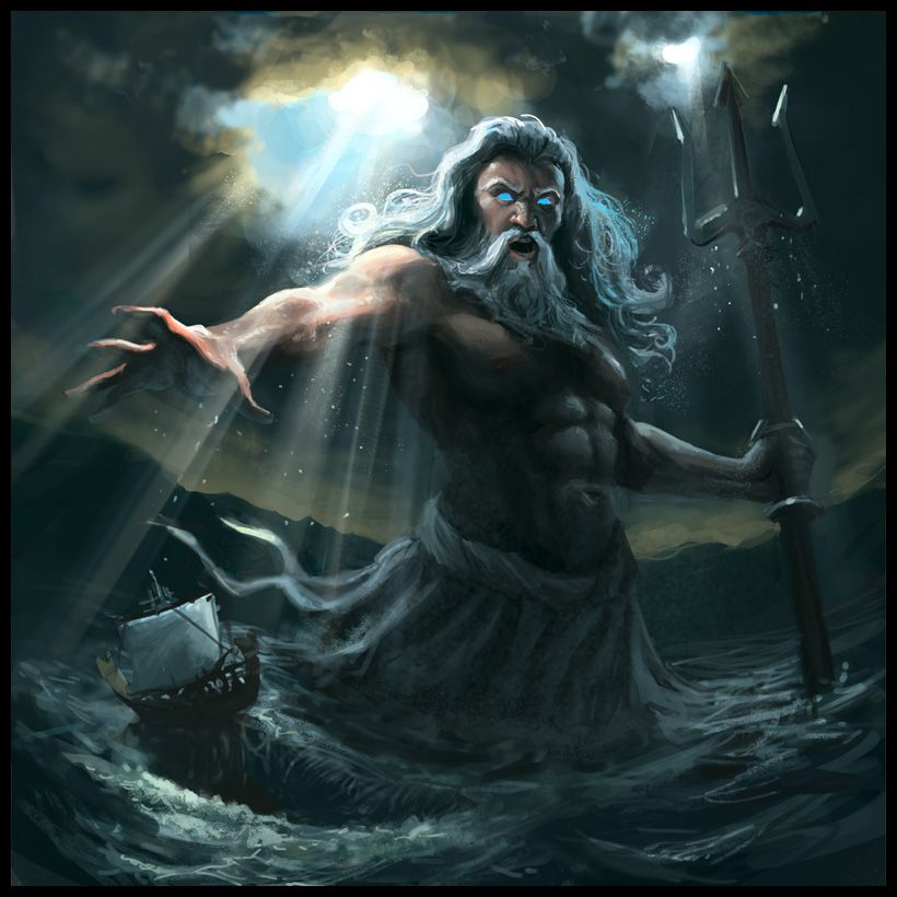 In ancient Greek religion, Posideon is the god of the sea, all other waters, floods, earthquakes and horses

Poseidon’s trident, like Zeus’s thunderbolt and Hades’ helmet, was created by the three Cyclopes

#wicca #witchtwt #watergods #gods #seagods #wiccangods
