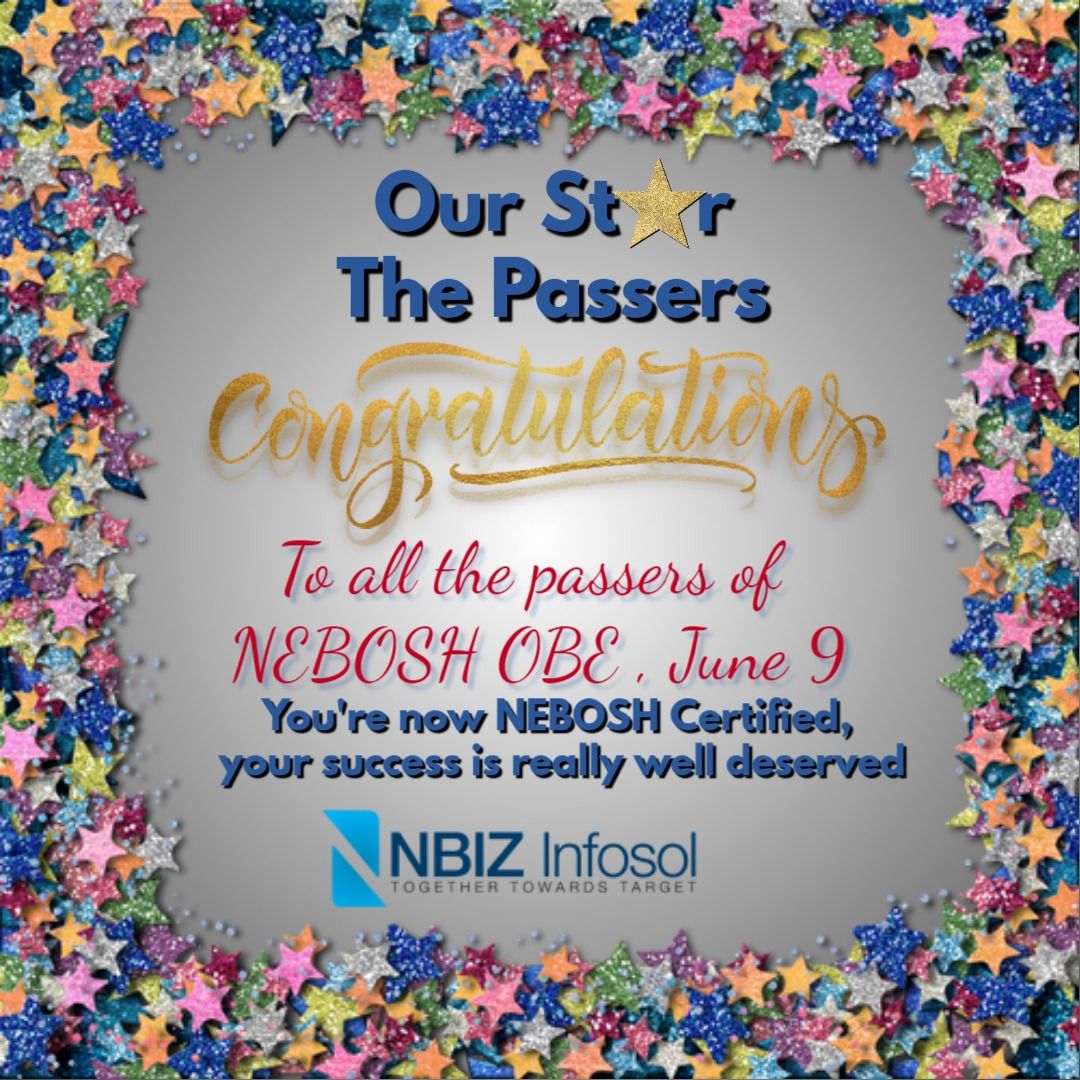 🛑NEBOSH IGC PASSER Congratulations to all our dearest students on your great achievement.. 🙂 #neboshigc #neboshexam #Neboshigcexam #neboshcertification #healthsafety #nebosh Nbiz Infosol