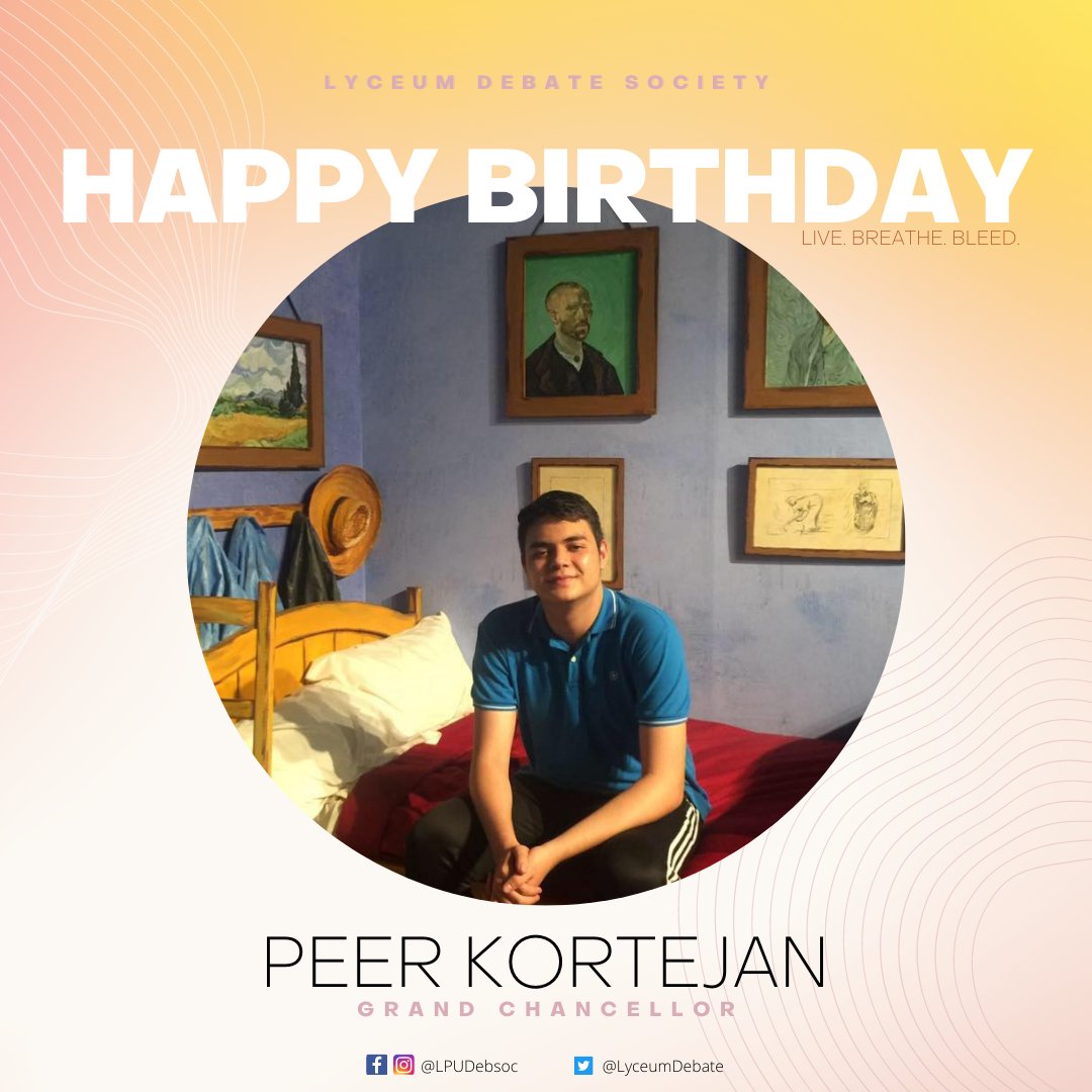 LyceumDebate's tweet photo. The Lyceum Debate Society would like to wish our Grand Chancelor Peer Alexander Kortenjan a prosperous and blissful birthday! We are looking forward for your leadership to guide us in this new academic year as we live, breathe, and bleed for debating! https://t.co/1PuYzuxYHs
