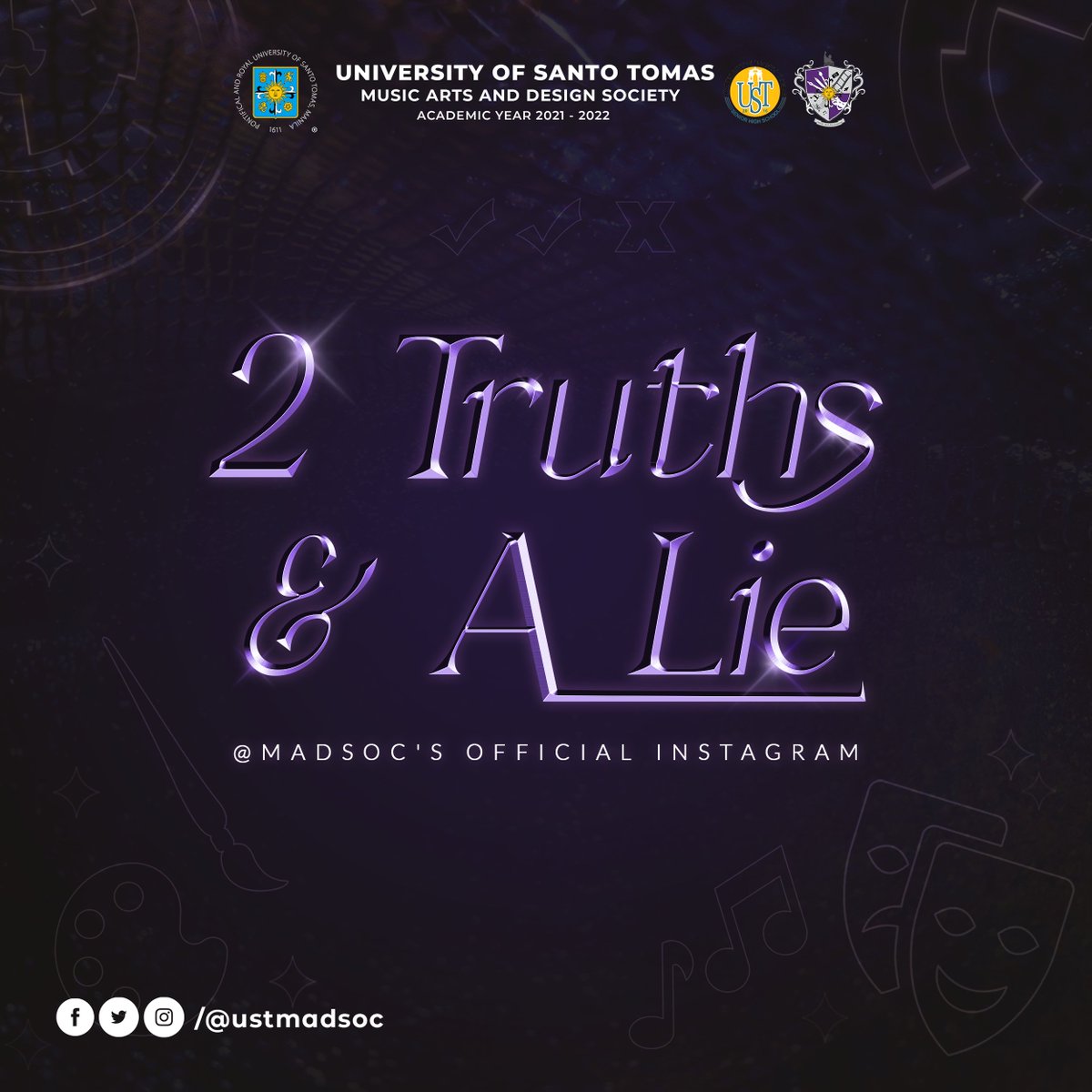 ustmadsoc's tweet photo. 🚨 Calling an emergency meeting on our Instagram page!

There’s an impostor among these facts! 🤭
MADCats! Can you figure out what the lie is? ❌

#MADintheCyberworld
#Reboot2021
#InitializingTheCyberworld
#FreSHStart2021 https://t.co/DNotWz7NPv