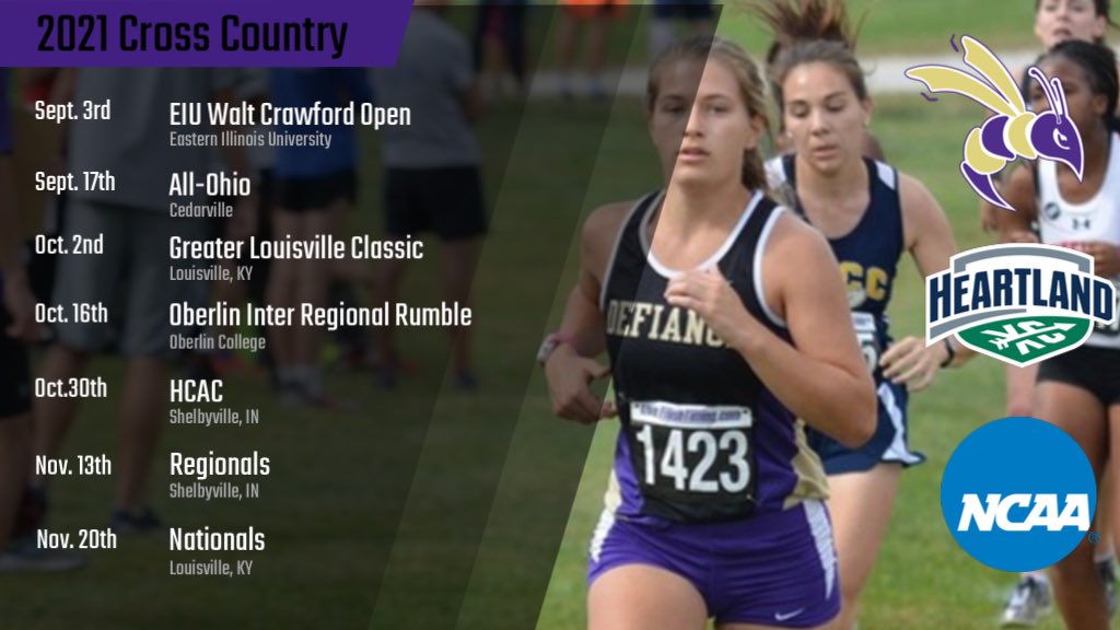 DefiCollegeXCTF's tweet photo. We are now three weeks away from our first meet! Here is our official XC schedule! #GoDefiance #yellowjacketnation https://t.co/zoEwMHMaoj
