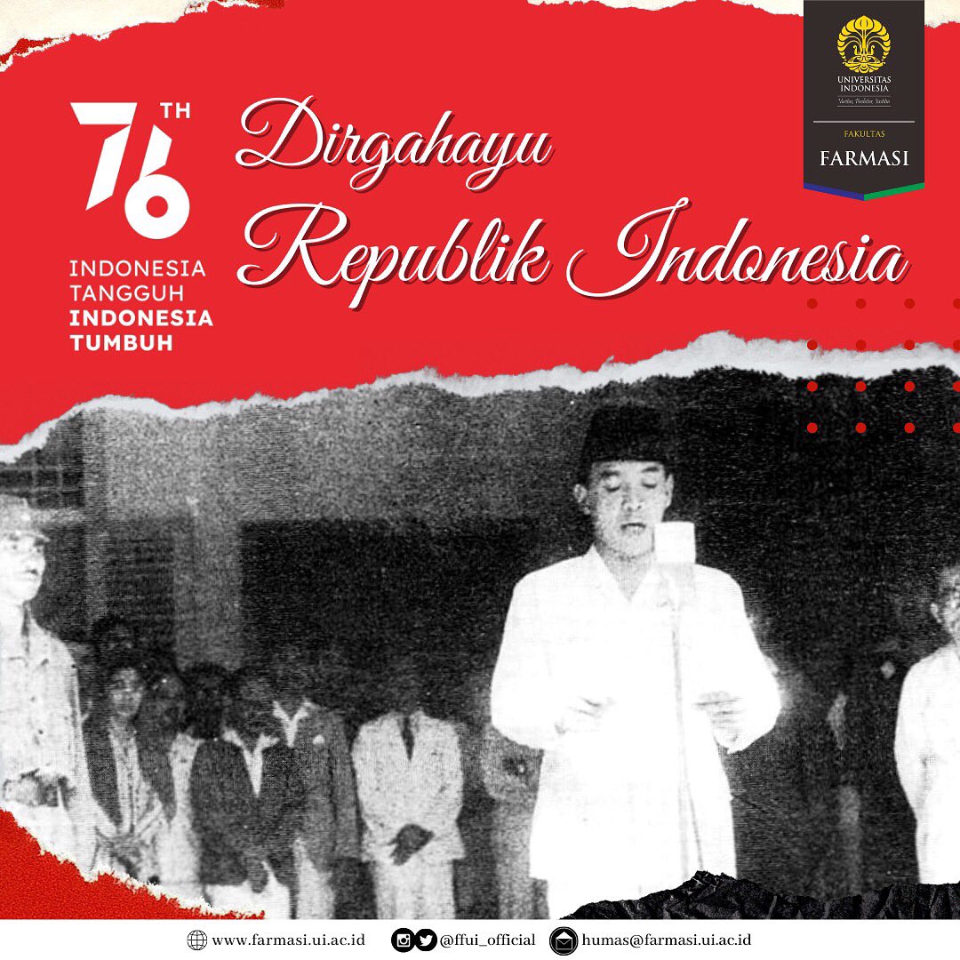 ffui_official's tweet photo. Dirgahayu Republik Indonesia ke-76🇮🇩

Indonesia tangguh, Indonesia tumbuh.

#DirgahayuRI76 
#FakultasFarmasiUI
#FFUI https://t.co/dNFgsjVwal