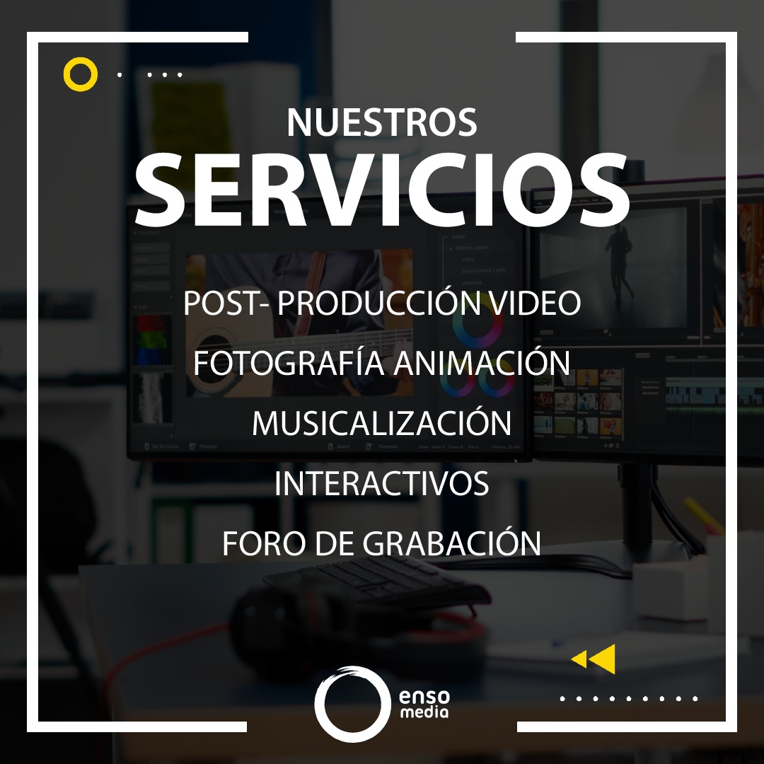 📽️ | Nuestros servicios

✅ Post-producción
✅ Video
✅ Fotografía
✅ Animación
✅ Musicalización interactivos
✅ Foro de grabación

#postproduccion #video #fotografia #animacion #musicalizacion #interactivos #forodegrabacion